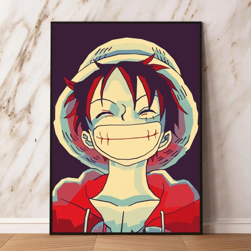 Obraz pop-art One Piece – Monkey D. Luffy w minimalistycznym stylu