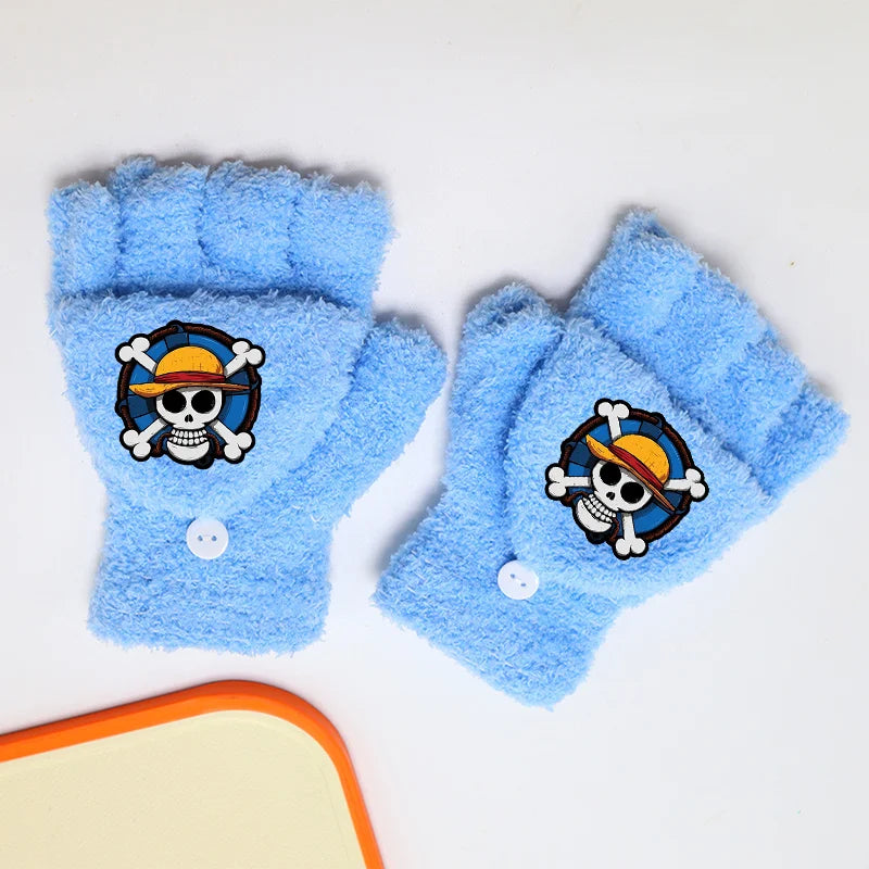 Rękawiczki One Piece – Luffy Chibi Niebieskie tło