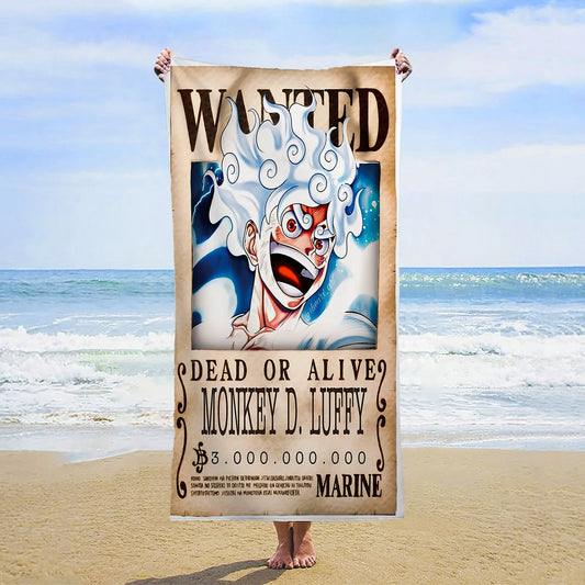 Ręcznik plażowy One Piece – Wanted Luffy Gear 5 Nika