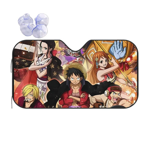 Osłona przeciwsłoneczna do samochodu One Piece – scena walki całej załogi