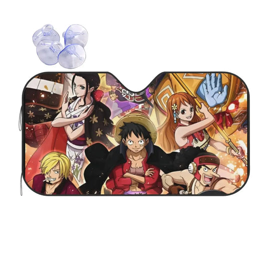 Osłona przeciwsłoneczna do samochodu One Piece – scena walki całej załogi