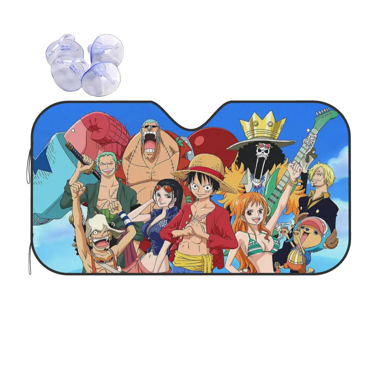 Osłona przeciwsłoneczna do samochodu One Piece – Słomkowi wpatrzeni w horyzont