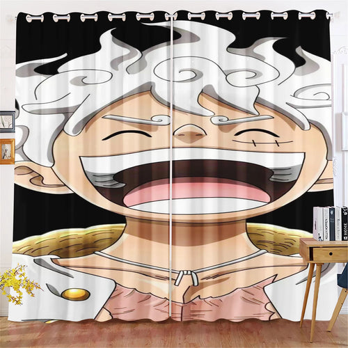Zasłona One Piece – Monkey D. Luffy Gear 5 Nika (czysto biały wzór)