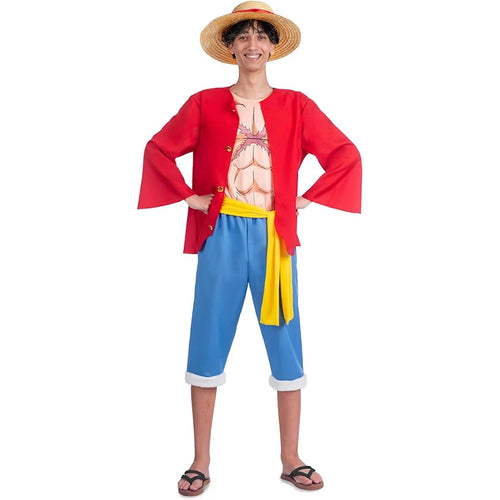 Przebranie One Piece – strój dla dorosłych Monkey D. Luffy (kompletny zestaw)