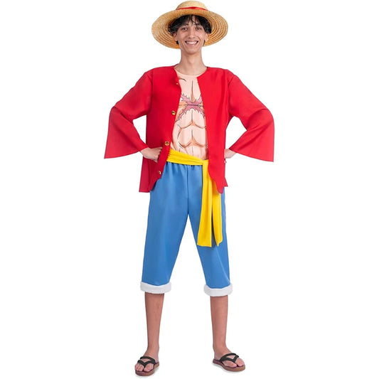 Przebranie One Piece – strój dla dorosłych Monkey D. Luffy (kompletny zestaw)