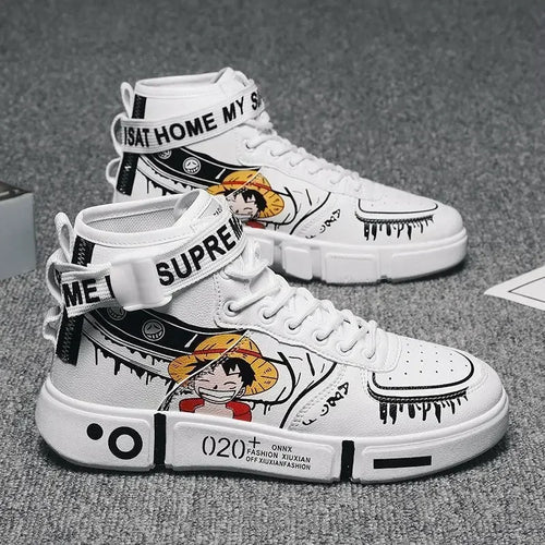 Trampki One Piece - Białe streetwearowe Luffy