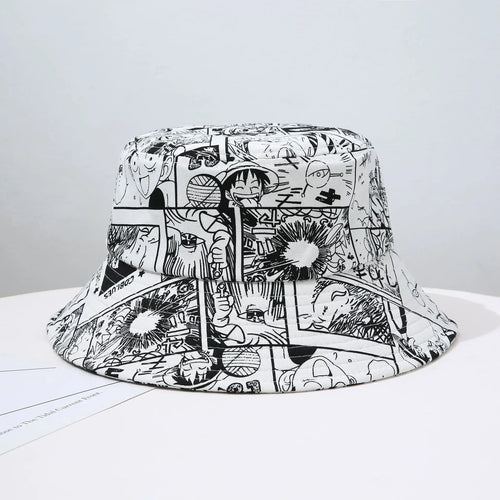Kapelusz bucket One Piece – Manga czarno-biała