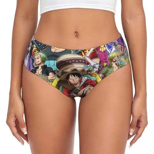Figi One Piece – wielokolorowy wzór z postaciami chibi