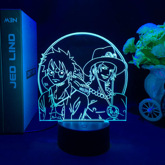 Lampka nocna LED One Piece – walka Luffy kontra Kaido (niebieska)