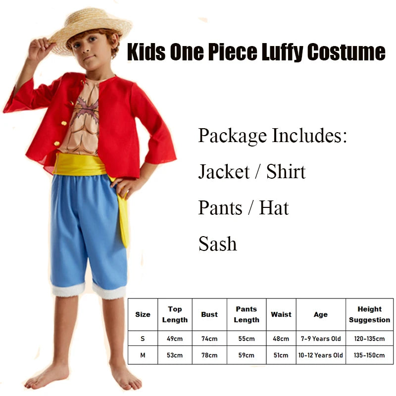 Przebranie One Piece – strój dziecięcy Monkey D. Luffy (z kapeluszem)