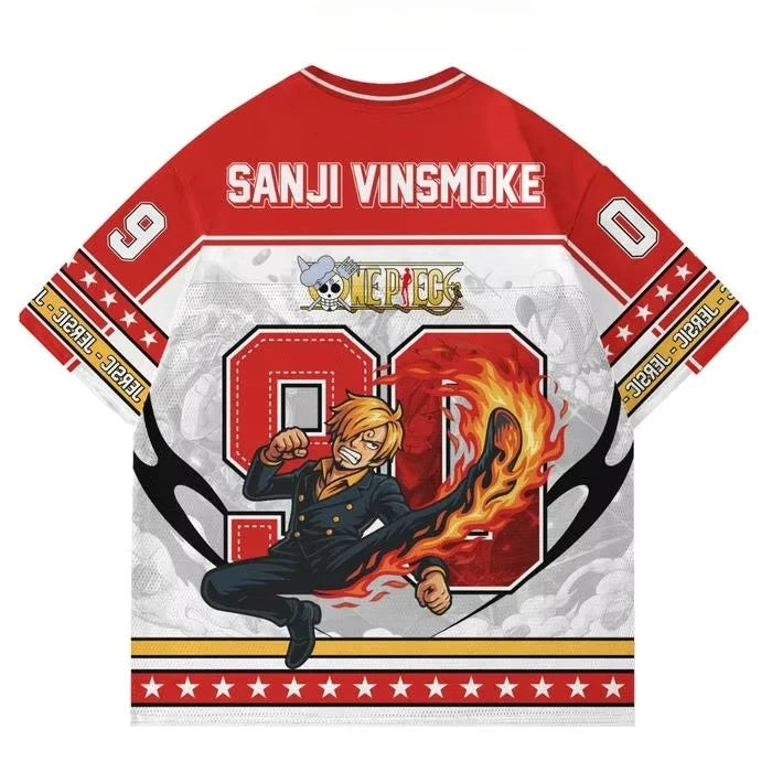 Koszulka sportowa One Piece Sanji Vinsmoke – wzór „Diabelska Noga”