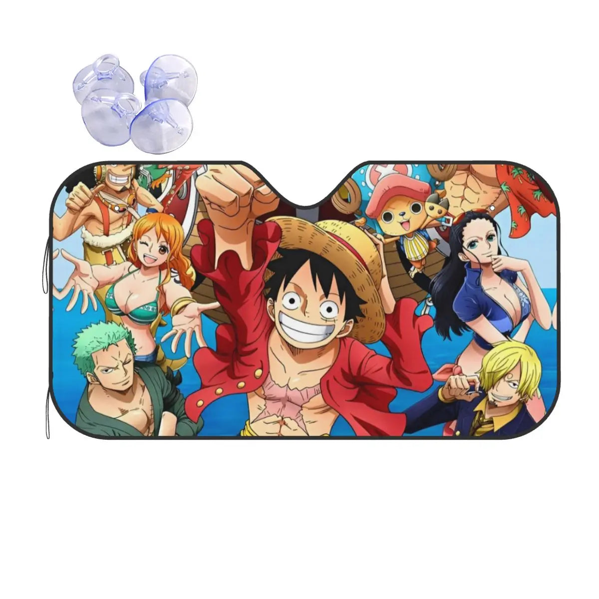 Osłona przeciwsłoneczna do samochodu One Piece – portrety załogi Słomkowego Kapelusza