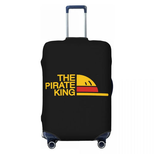 Pokrowiec na walizkę One Piece – naszywka „THE PIRATE KING” w złoto-czarnej kolorystyce