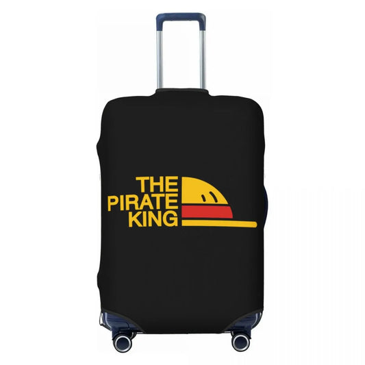Pokrowiec na walizkę One Piece – naszywka „THE PIRATE KING” w złoto-czarnej kolorystyce
