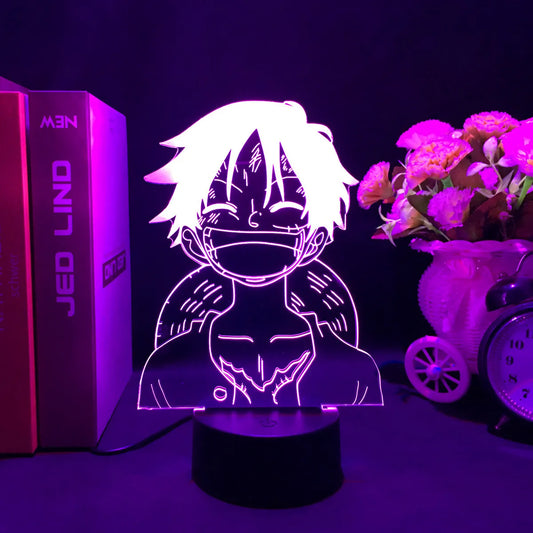 Lampka LED One Piece – portret Monkey D. Luffy’ego (fioletowa)
