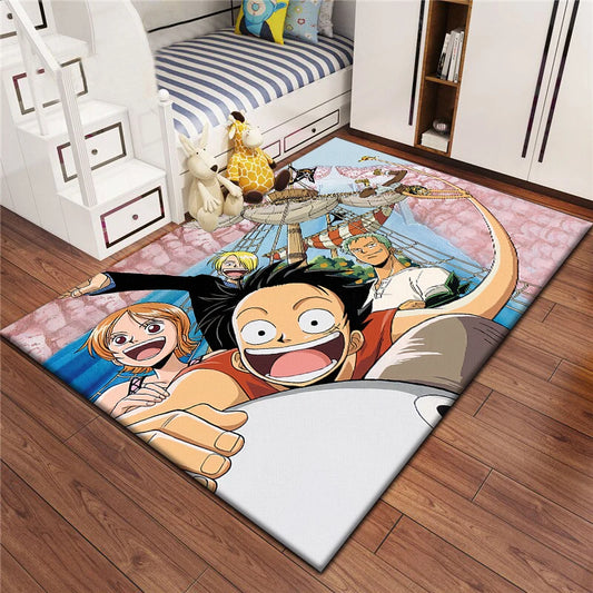Dywan One Piece – świąteczna scena z Luffym i jego przyjaciółmi