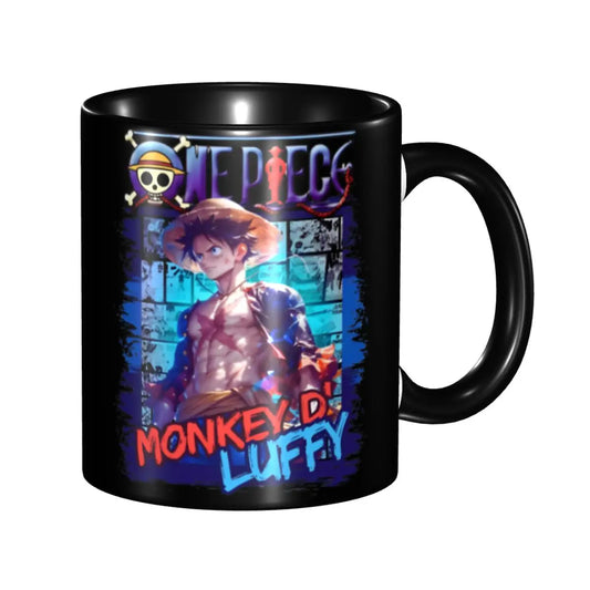 Kubek One Piece – Luffy w stylu retro i drewniane akcesoria