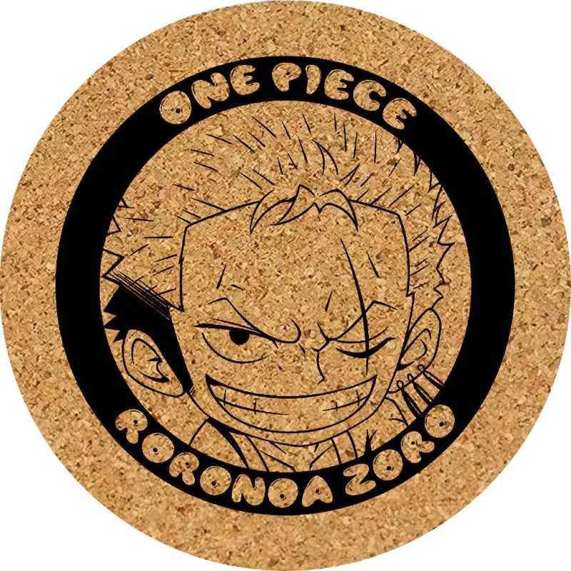 Podkładka pod szklankę One Piece – Grawerowany na korku poszukiwany Roronoa Zoro