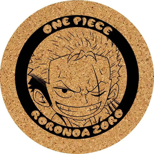 Podkładka pod szklankę One Piece – Grawerowany na korku poszukiwany Roronoa Zoro