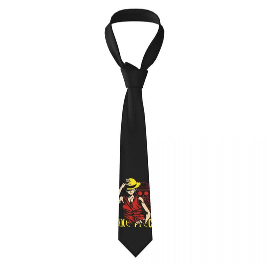 Krawat One Piece – Ilustracja Luffy’ego w ogniu