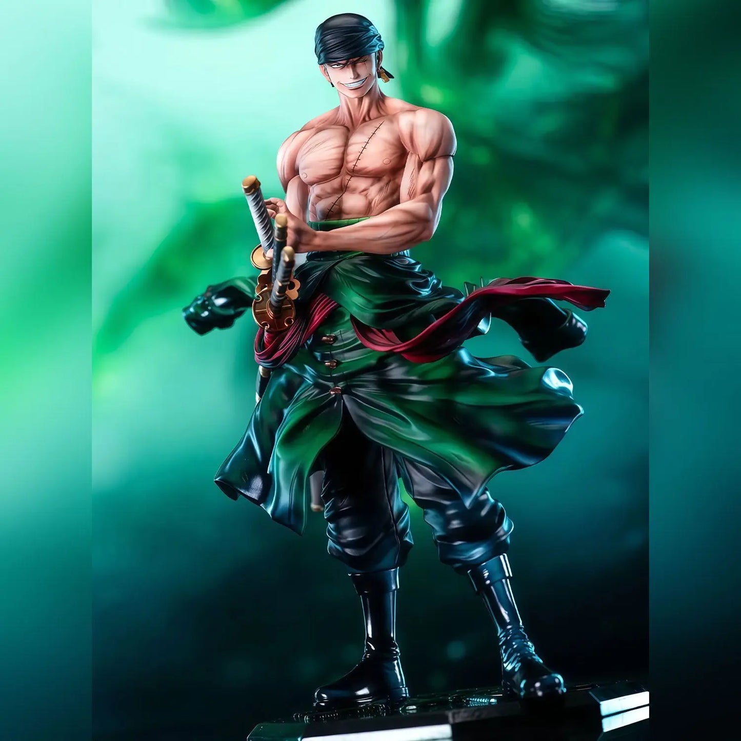Figurka premium One Piece – Roronoa Zoro w stylu Wano (efekty LED i aura)