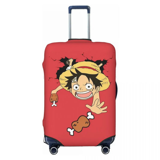 Pokrowiec na walizkę One Piece – siedzący Luffy chibi (kawaii)