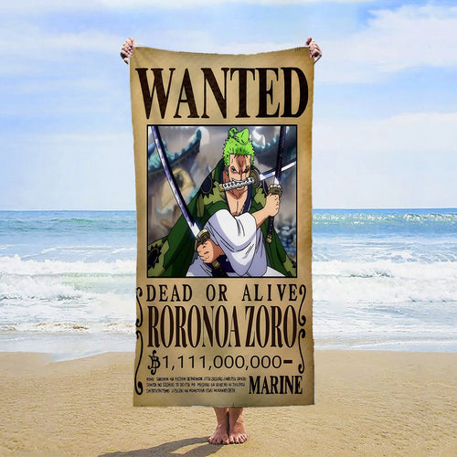 Ręcznik plażowy One Piece – Wanted Roronoa Zoro (walka)