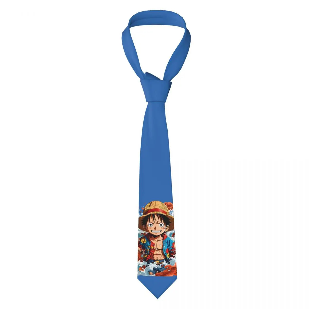 Krawat One Piece – Niebieski portret Luffy’ego