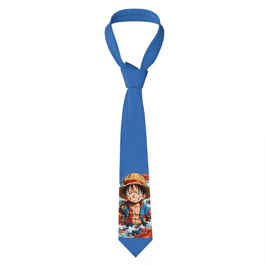 Krawat One Piece – Niebieski portret Luffy’ego
