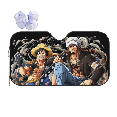 Samochodowa osłona przeciwsłoneczna One Piece – portret cyborga Franky’ego (szyba boczna)