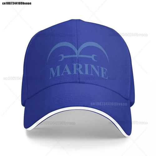 Czapka z daszkiem One Piece Marine – królewski błękit (haftowane logo)
