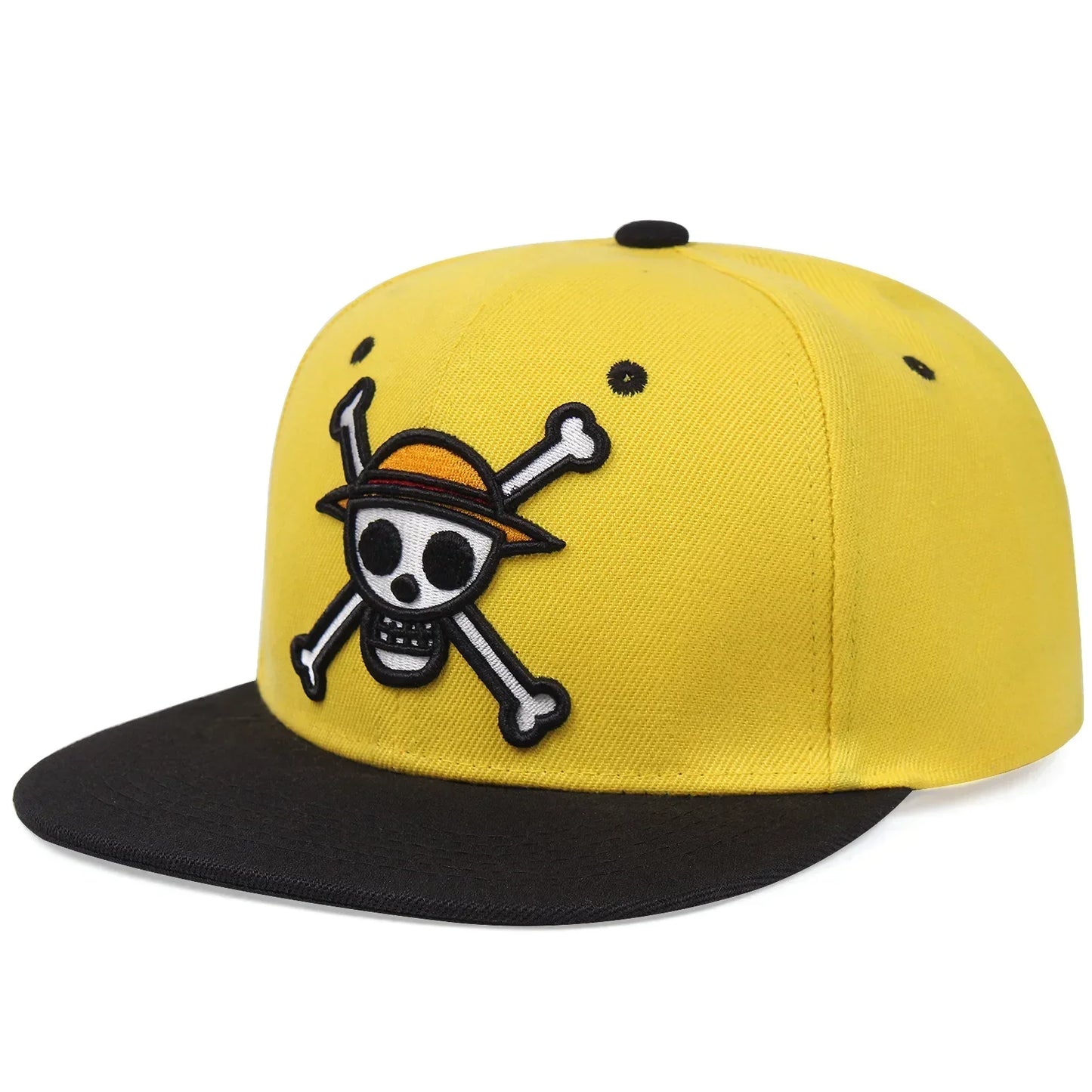 Czapka One Piece – Żółta czaszka, fason snapback