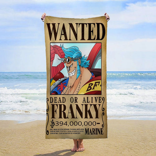 Ręcznik plażowy One Piece – Wanted Franky (Iron Pirate)