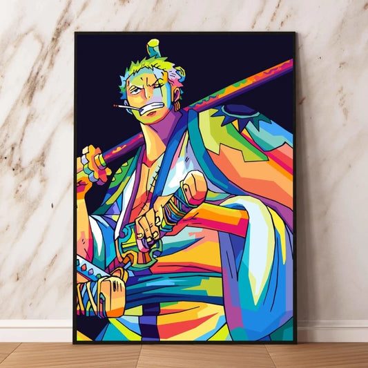 Obraz pop-art One Piece – Roronoa Zoro w stylu Wano Kuni