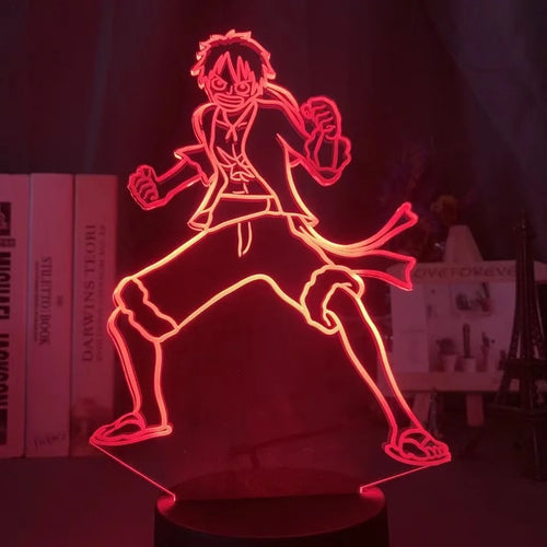 Lampka nocna LED One Piece – Monkey D. Luffy w akcji (czerwona)
