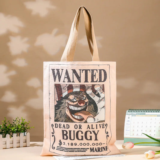 Torba typu tote One Piece – vintage’owy piracki list gończy za Buggy’m