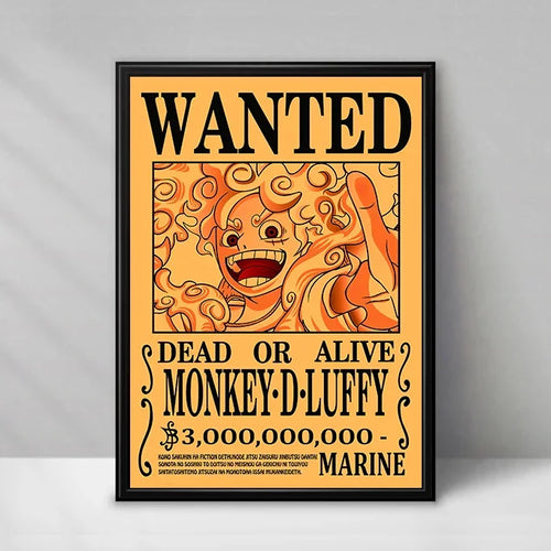 Plakat One Piece Wanted – Monkey D. Luffy (Klasyczny vintage)