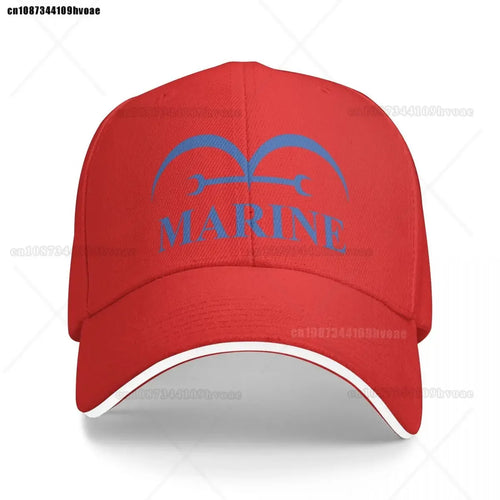 Czapka z daszkiem One Piece Marine – intensywna czerwień (haftowane logo)