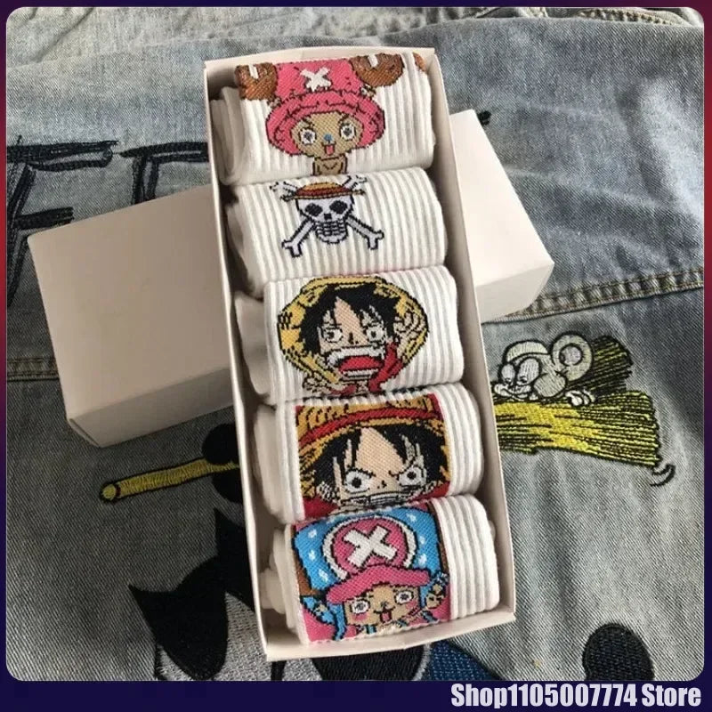 Pakiet 5 par skarpet One Piece - Motywy załogi Mugiwara