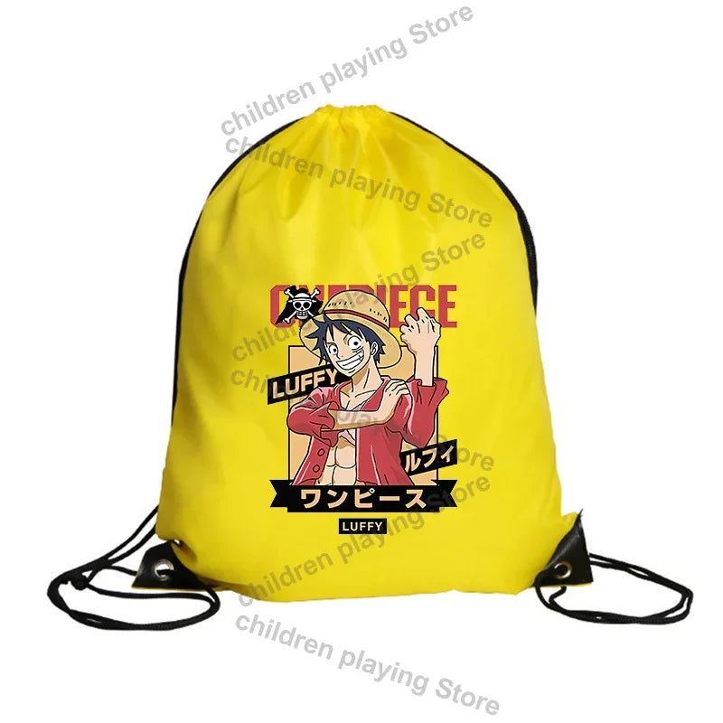 Worek ze sznurkiem One Piece – Monkey D. Luffy Żółty plakat „Wanted”