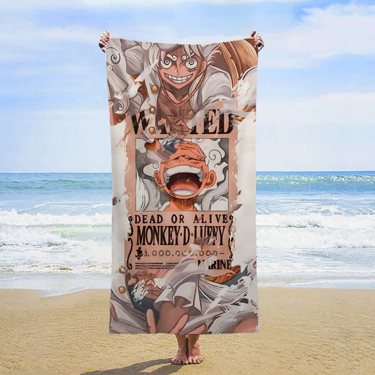 Ręcznik plażowy One Piece – Wanted Monkey D. Luffy Gear 5