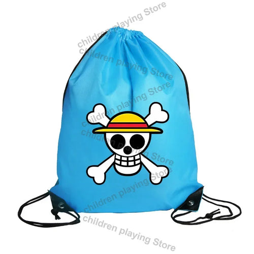 Worek ze sznurkiem One Piece – Niebieski emblemat piratów Słomkowego Kapelusza