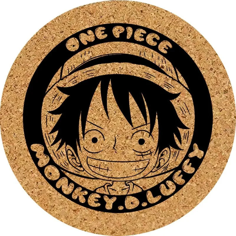 Podkładka pod szklankę One Piece – Grawerowany na korku poszukiwany Luffy