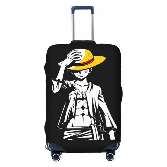 Pokrowiec na walizkę One Piece – biały szkic sylwetki Luffy’ego