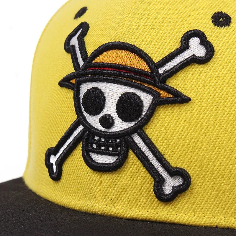 Czapka One Piece – Żółta czaszka, fason snapback