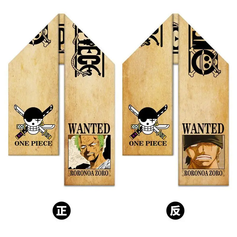 Szalik One Piece – Roronoa Zoro z plakatów „Wanted” i mieczami
