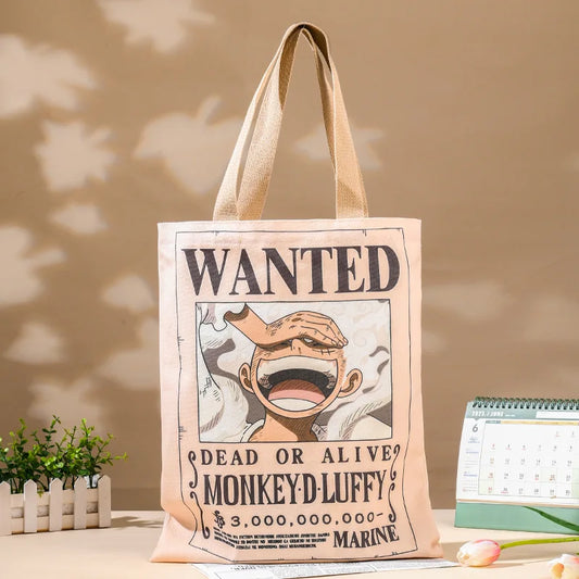 Torba typu tote One Piece – klasyczny list gończy za Monkeyem D. Luffym