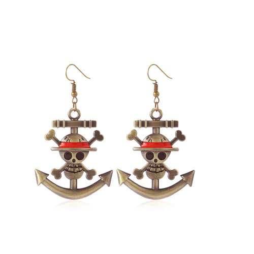 Kolczyki One Piece – Kotwica Marynarki i lew Sunny