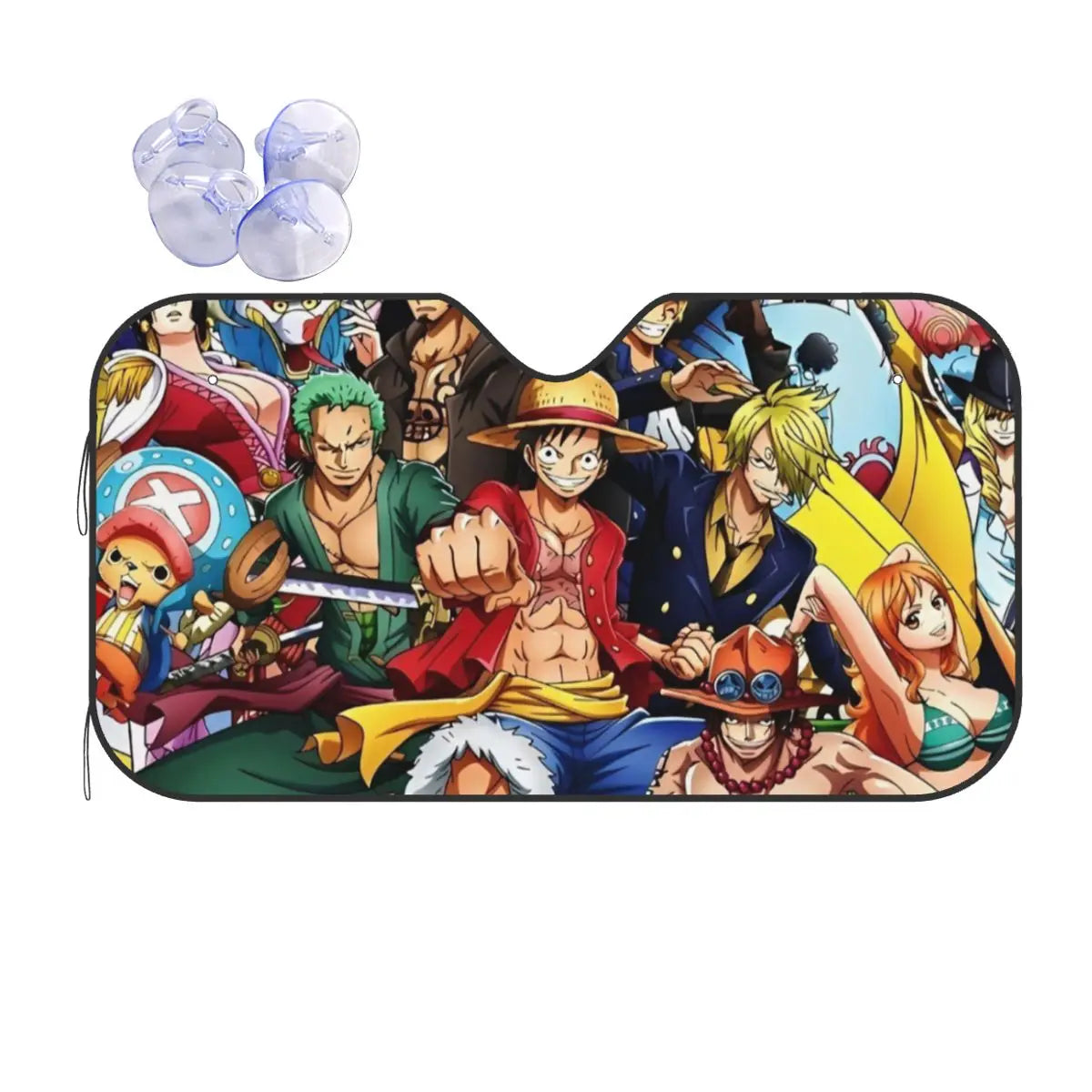 Przednia osłona przeciwsłoneczna One Piece – klasyczny kolaż twarzy załogi