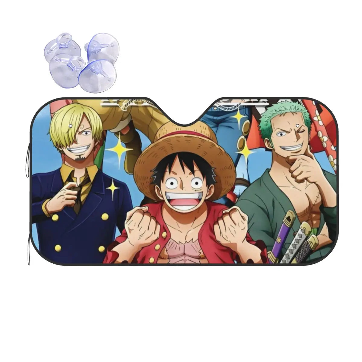 Samochodowa osłona przeciwsłoneczna One Piece – portret Vinsmoke’a Sanjiego (szyba boczna)